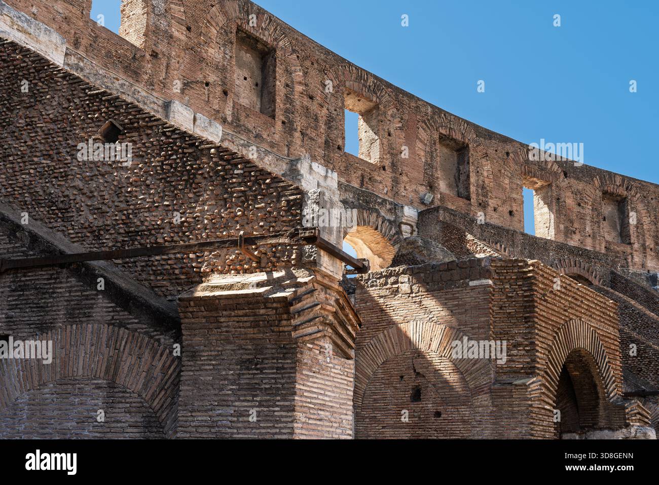 Italy - Rome - Colosseum - Interior brick arches and vaulted corridors ...