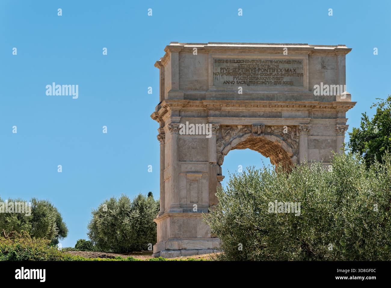 Roman Arch Inscription Italy - Rome - Arch of Titus - Ancient Roman triumphal arch with marble ...