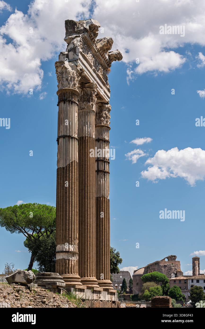 Italy - Rome - Temple of Venus Genetrix - Ancient tall Corinthian ...