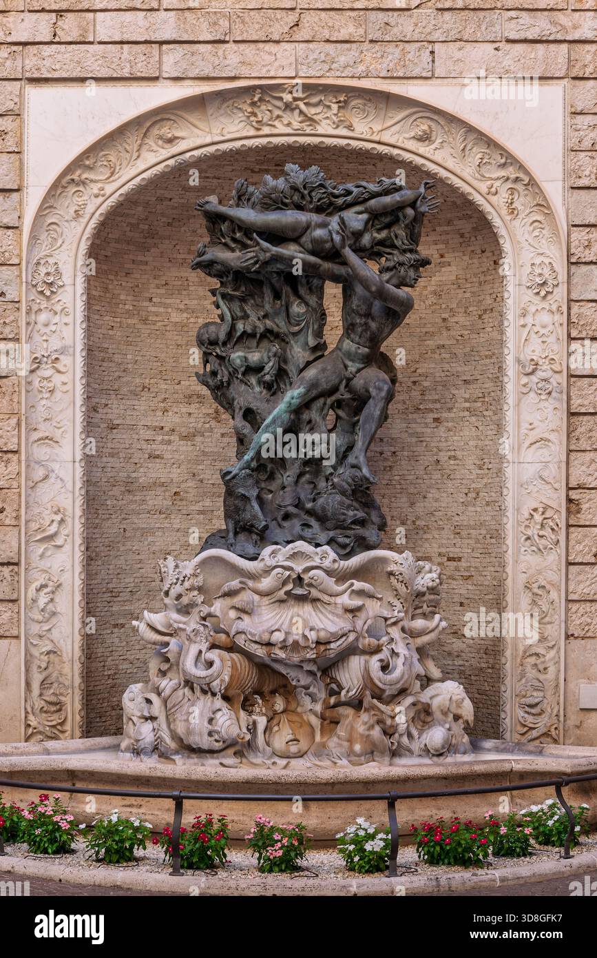 Italy - Rome - Fountain of Daphne and Apollo - Baroque fountain with ...