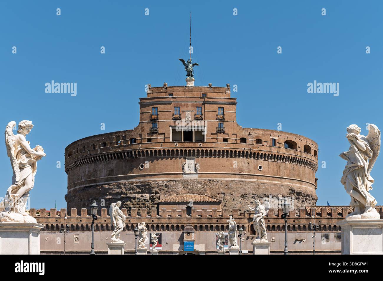 Italy - Rome - Castel Sant'Angelo - Medieval fortress with angel ...