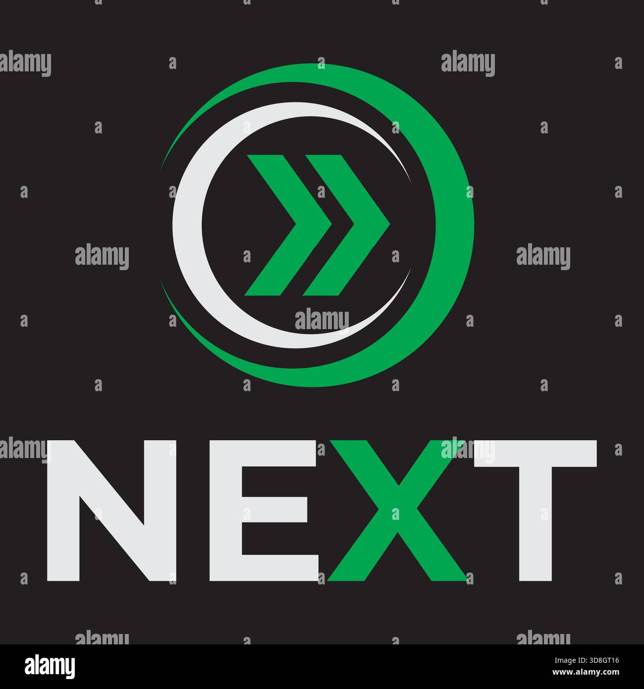 circle next logo brand design Stock Vector