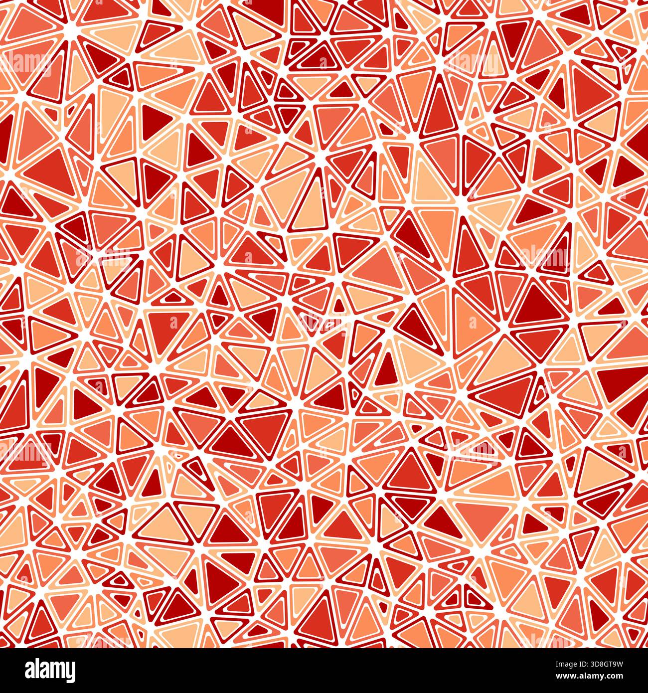 Abstract pattern of triangles. Rounded solid shapes in frames. Compact triangle size. Mono-tone colored style. Repeatable pattern. Stock Vector