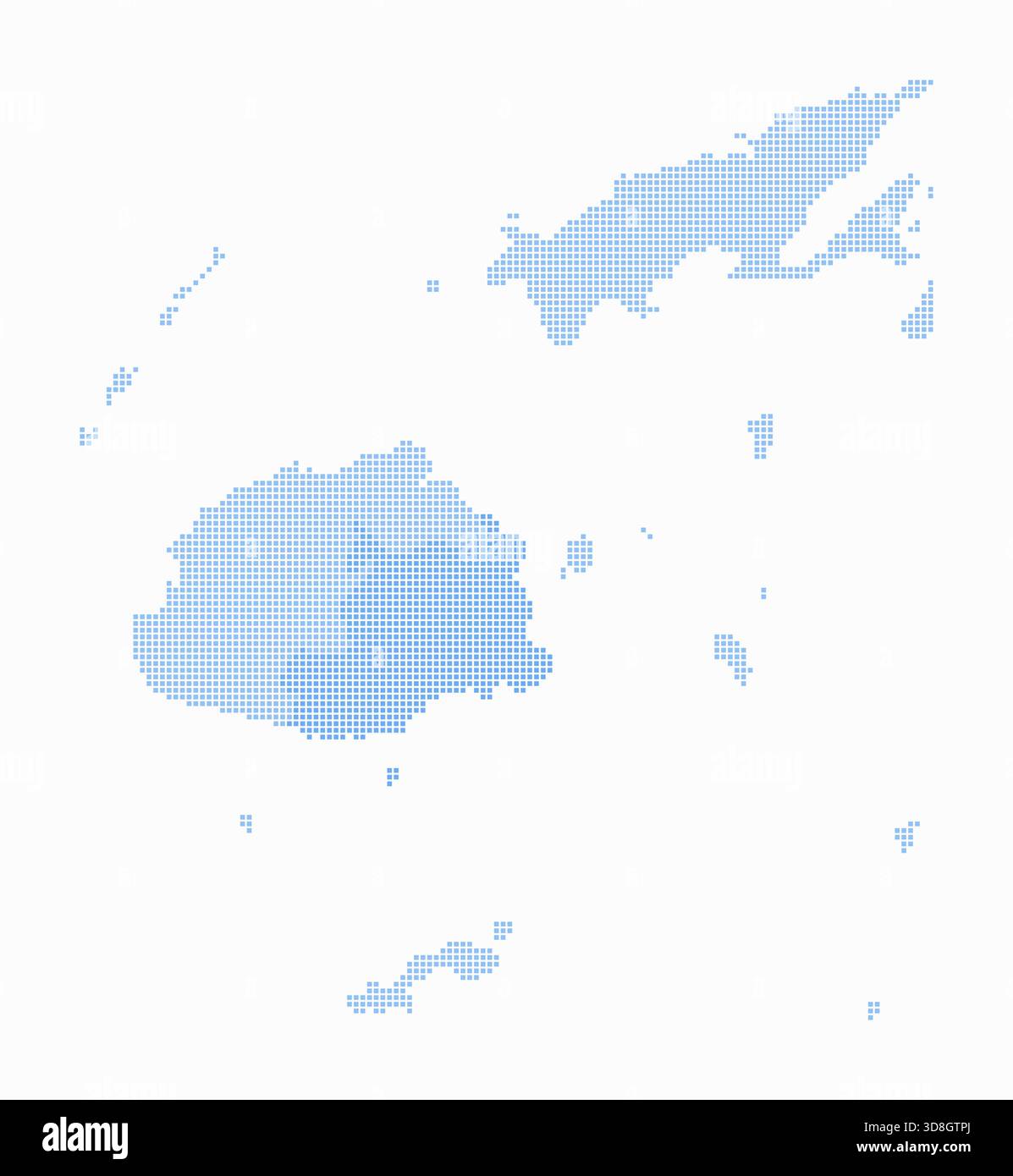 Fiji dotted map. Digital style map of the country on a white background ...