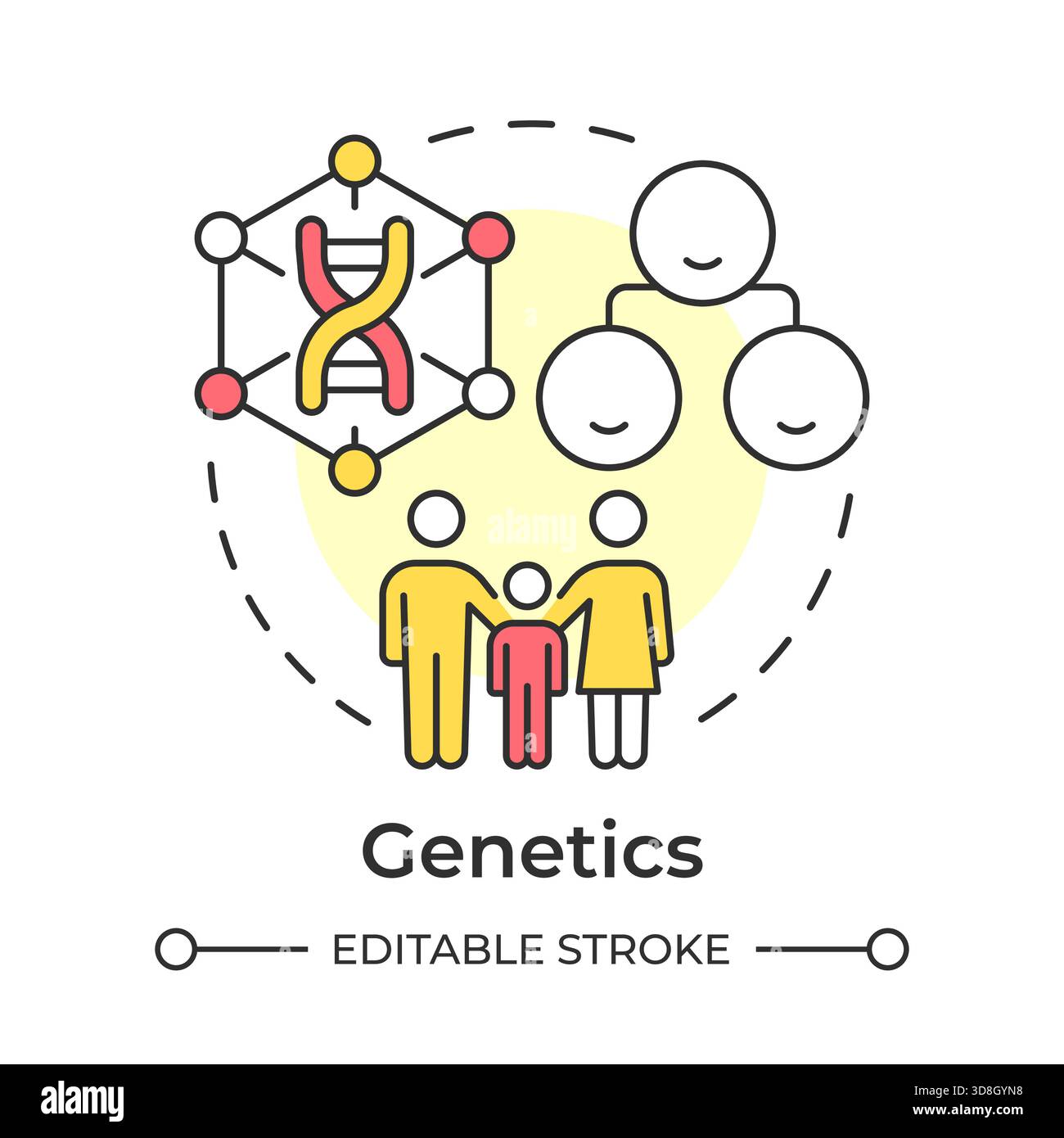 Genetics multi color concept icon Stock Vector