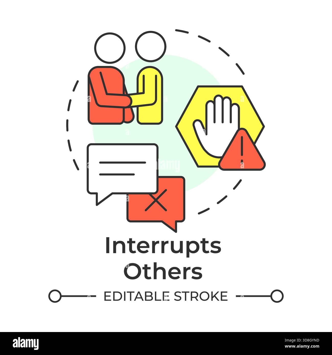 Interrupts others multi color concept icon Stock Vector