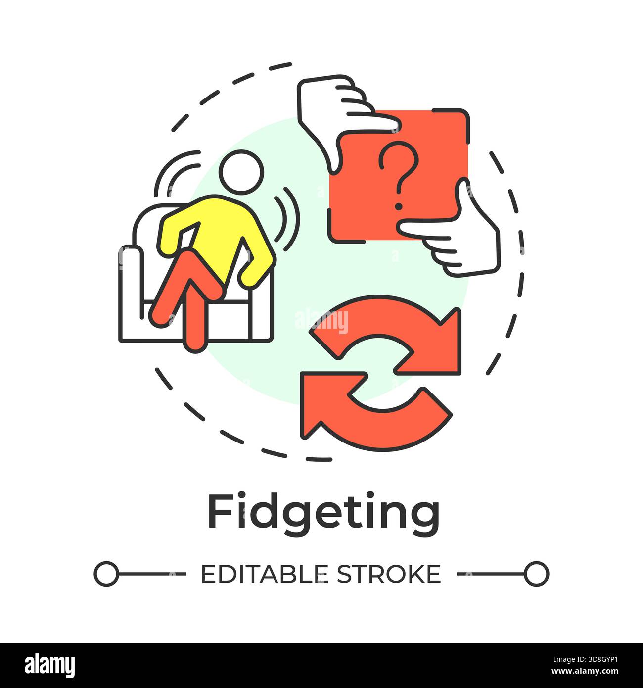 Fidgeting multi color concept icon Stock Vector