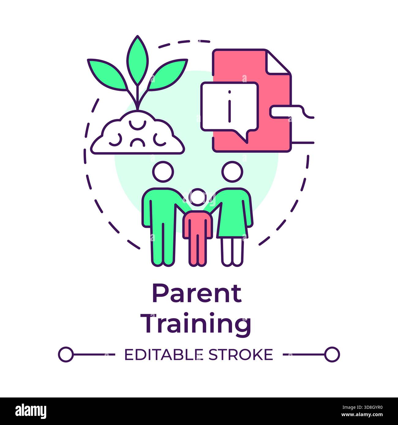Parent training multi color concept icon Stock Vector