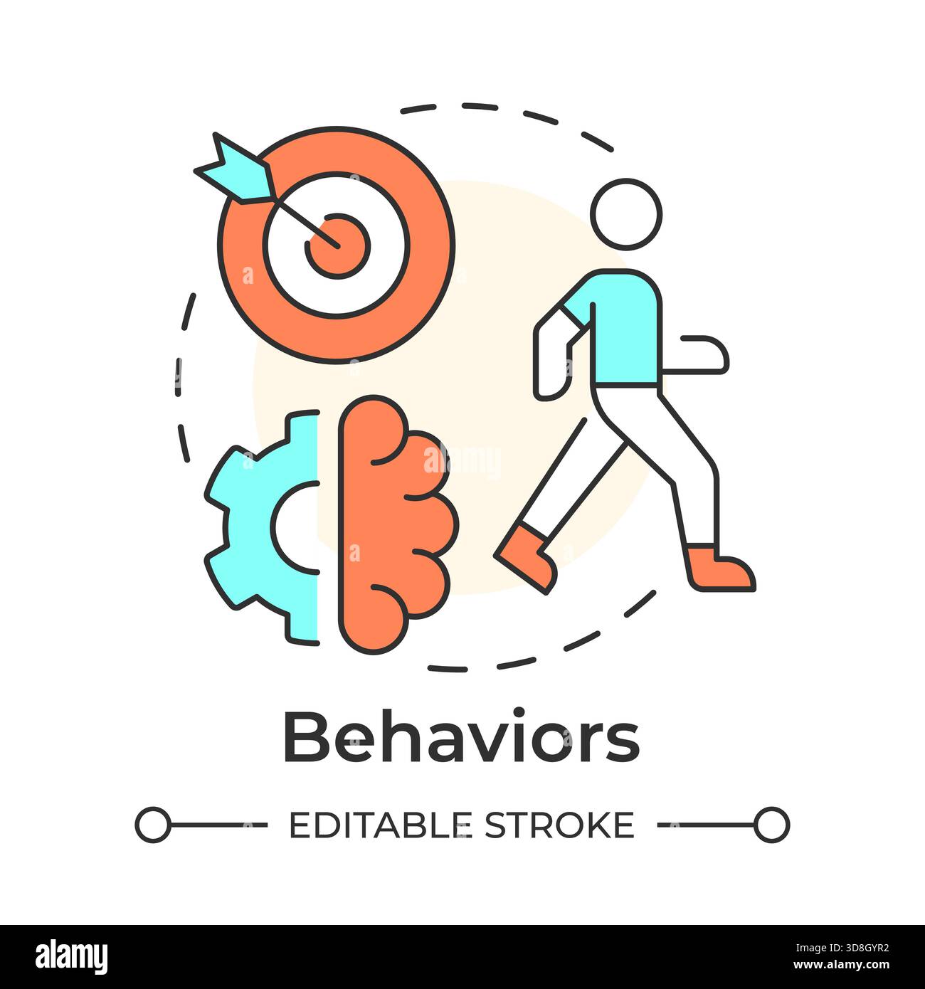 Behaviors multi color concept icon Stock Vector