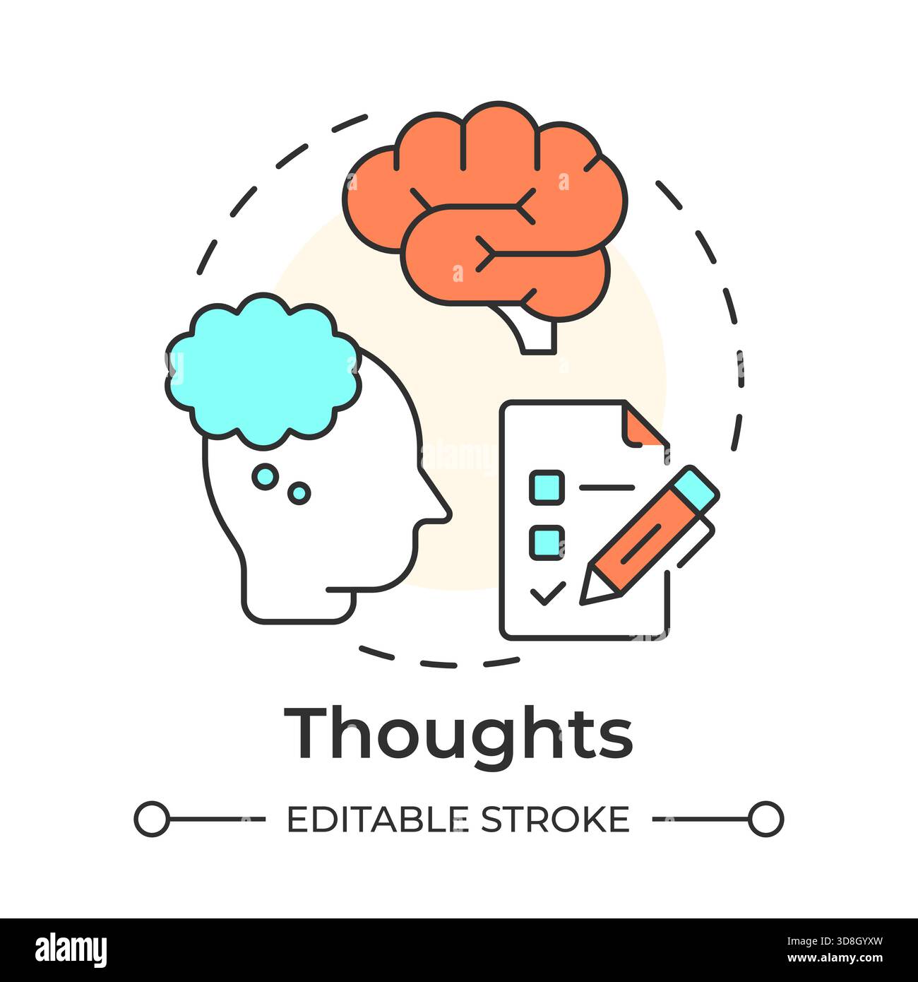 Thoughts multi color concept icon Stock Vector