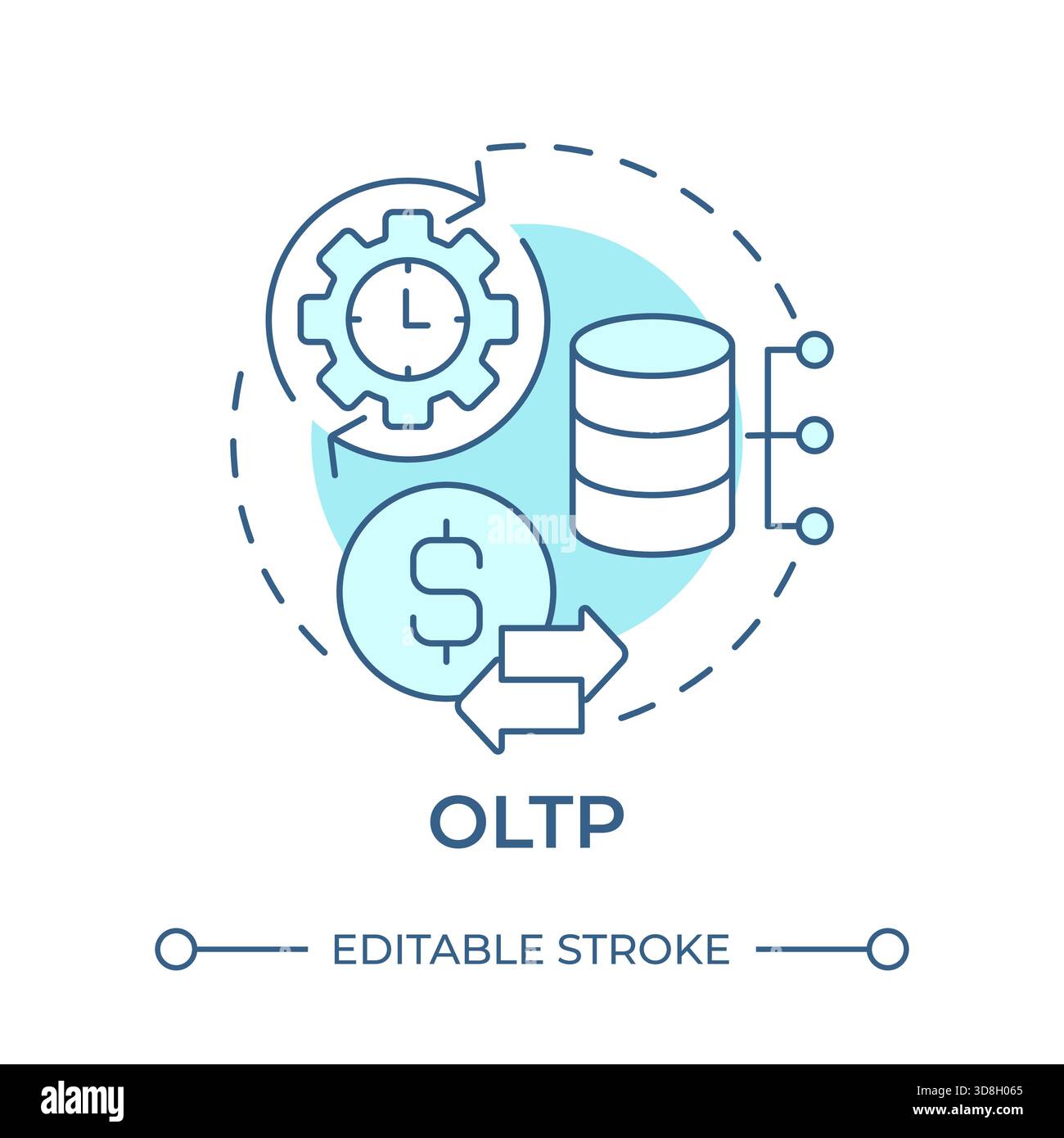 OLTP soft blue concept icon Stock Vector