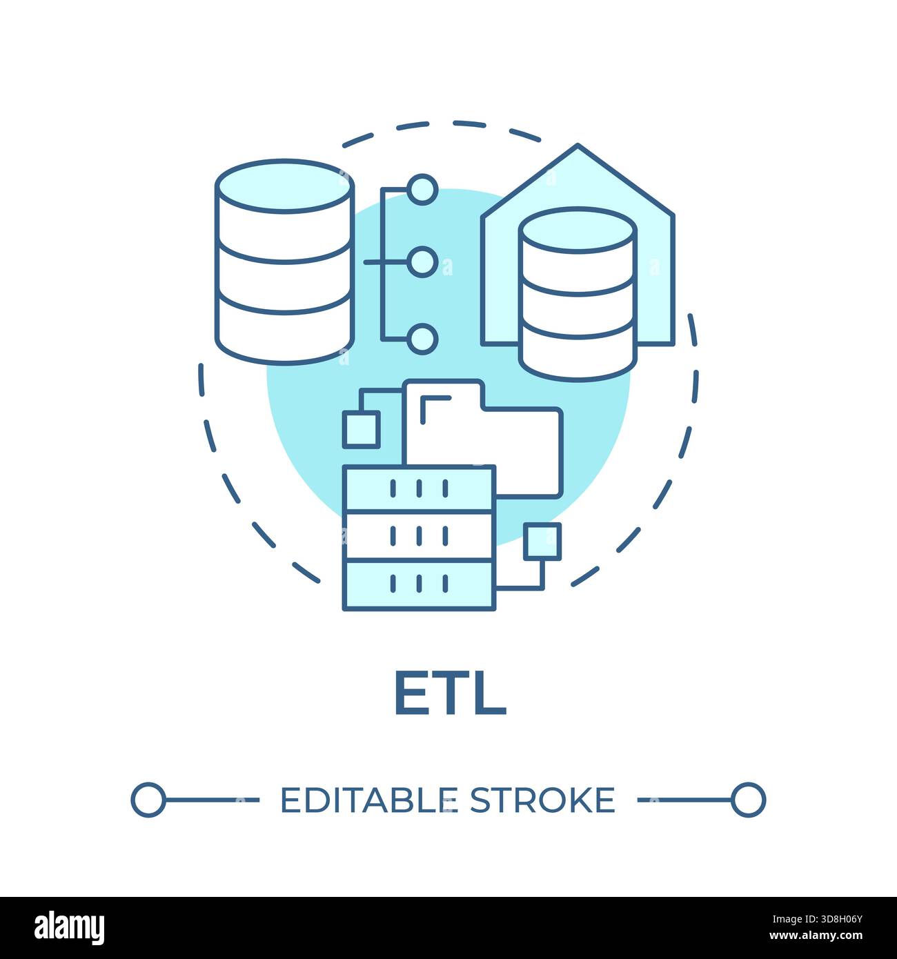 ETL soft blue concept icon Stock Vector