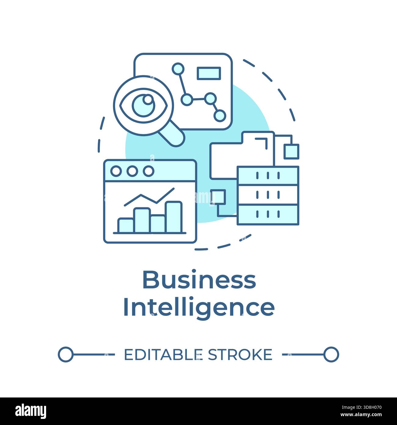 Business intelligence soft blue concept icon Stock Vector