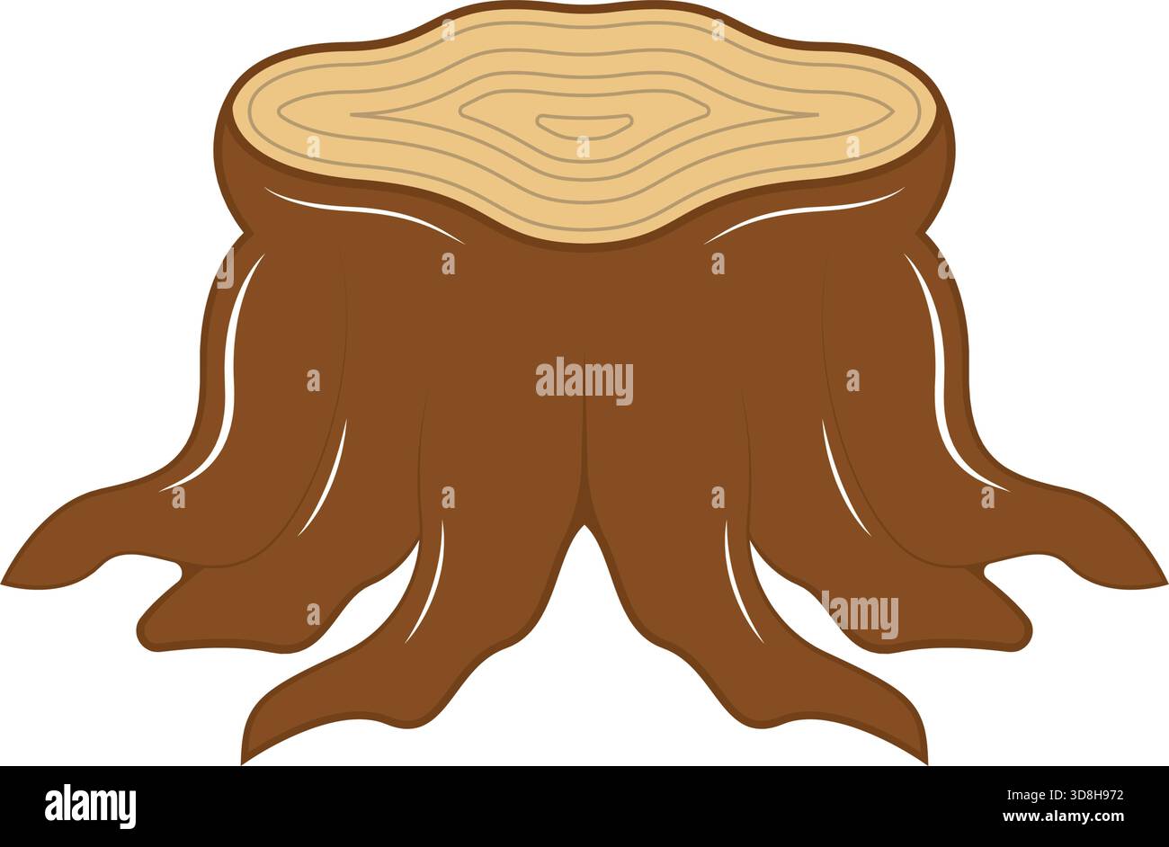 Icon for tree stump,stub Stock Vector
