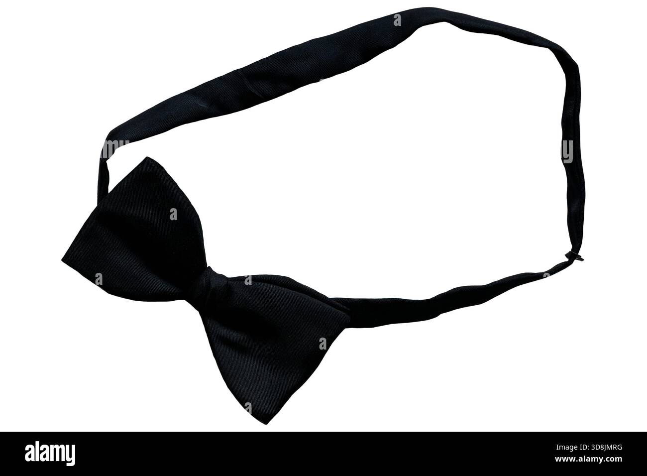 black silk bow tie bowtie isolated on white background Stock Photo