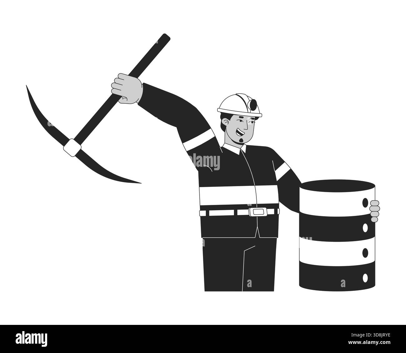 Data mining line illustration concept Stock Vector