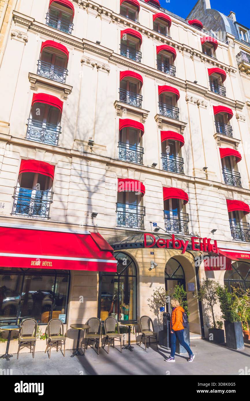 France, Ile-de-France, Paris, 7th district, avenue, Duquesne, Derby Eiffel Hotel Stock Photo