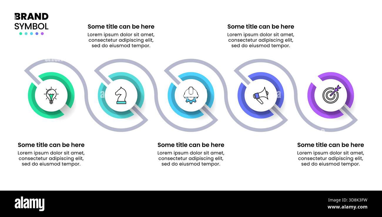 Infographic template with icons and 5 options or steps. Connected ...