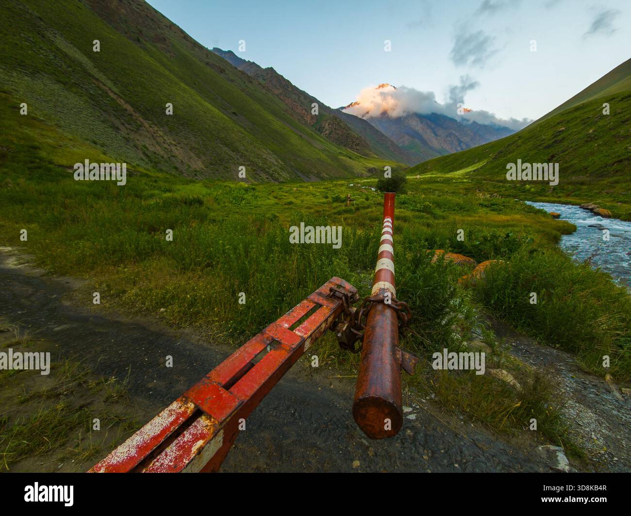 Horizontal barrier red white stripes hi-res stock photography and ...