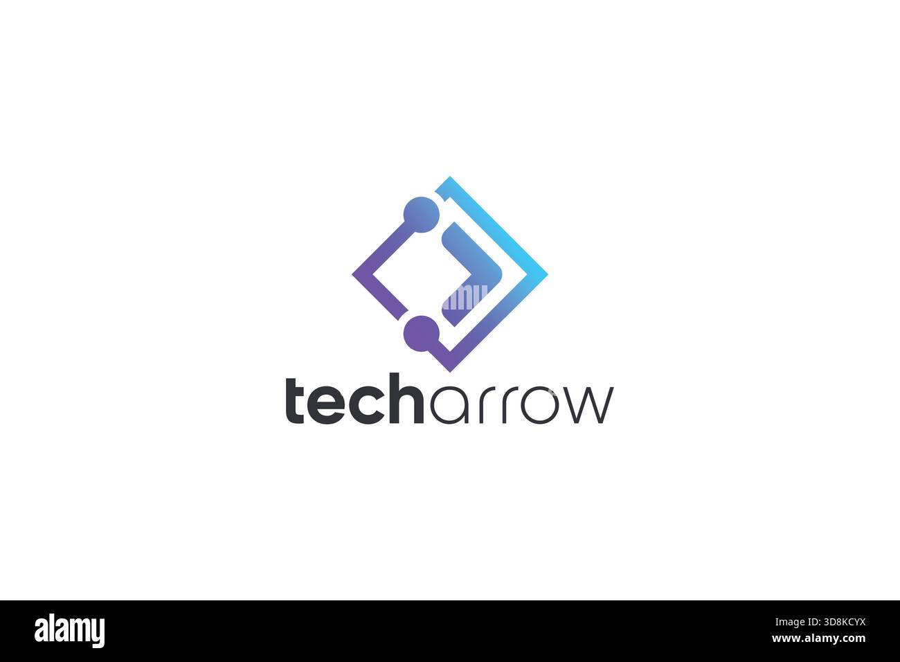 Minimal Tech Arrow Logo on White Background Stock Vector