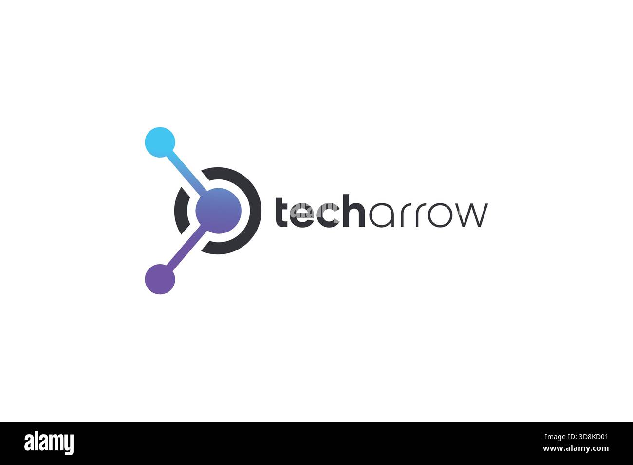 Minimal Tech Arrow Logo on White Background Stock Vector