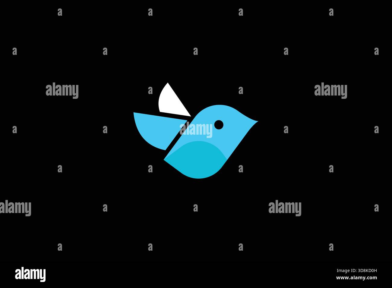 Minimalist Abstract Bird Logo Design on White Background Stock Vector