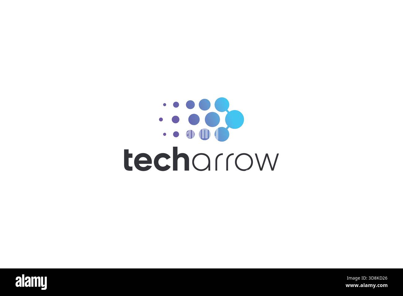 Minimal Tech Arrow Logo on White Background Stock Vector
