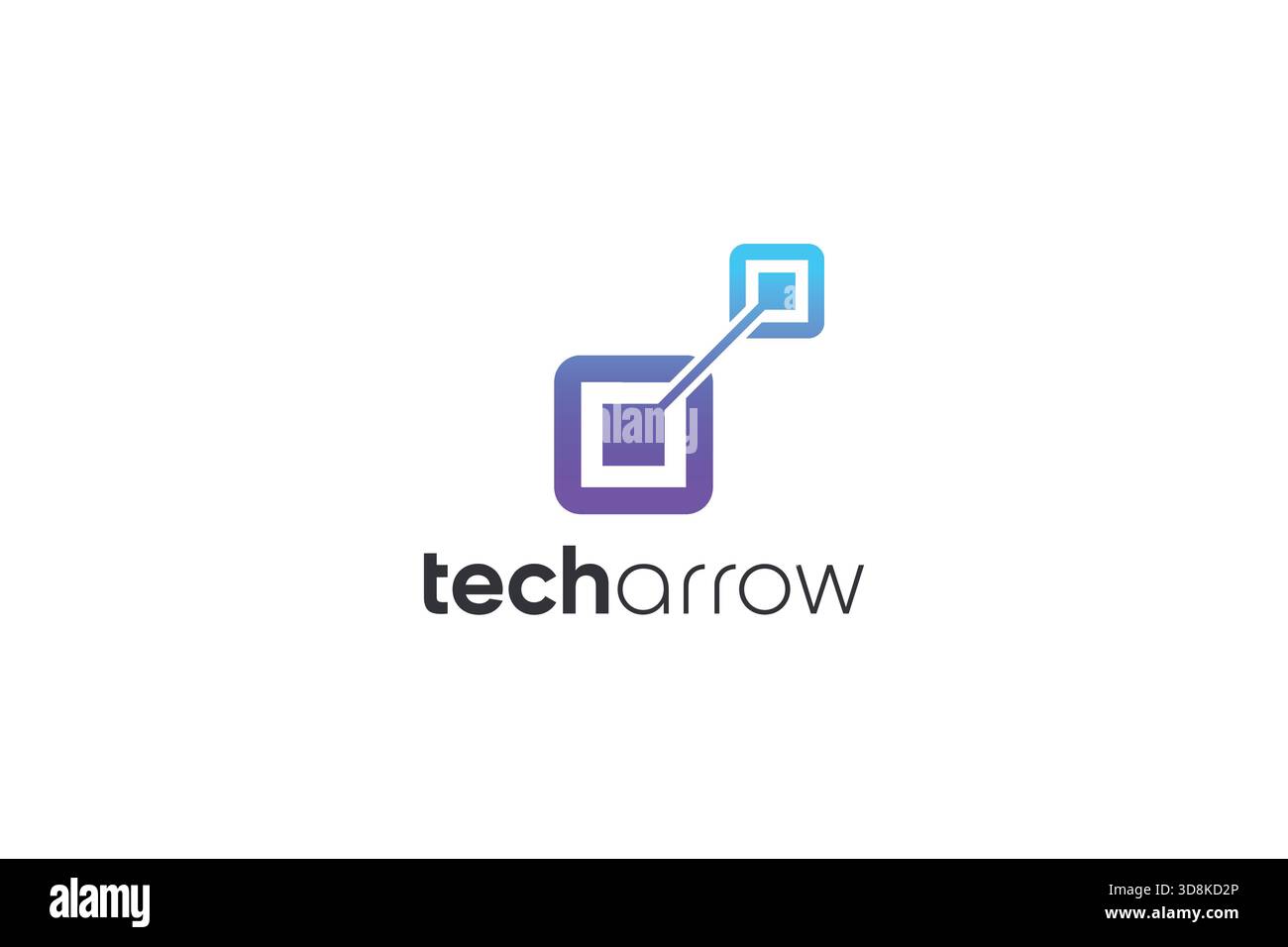 Minimal Tech Arrow Logo on White Background Stock Vector