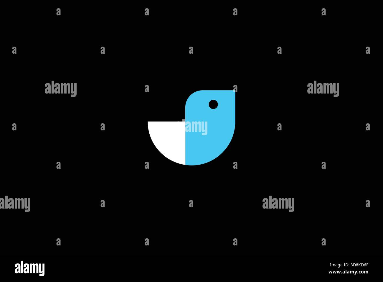 Minimalist Abstract Bird Logo Design on White Background Stock Vector