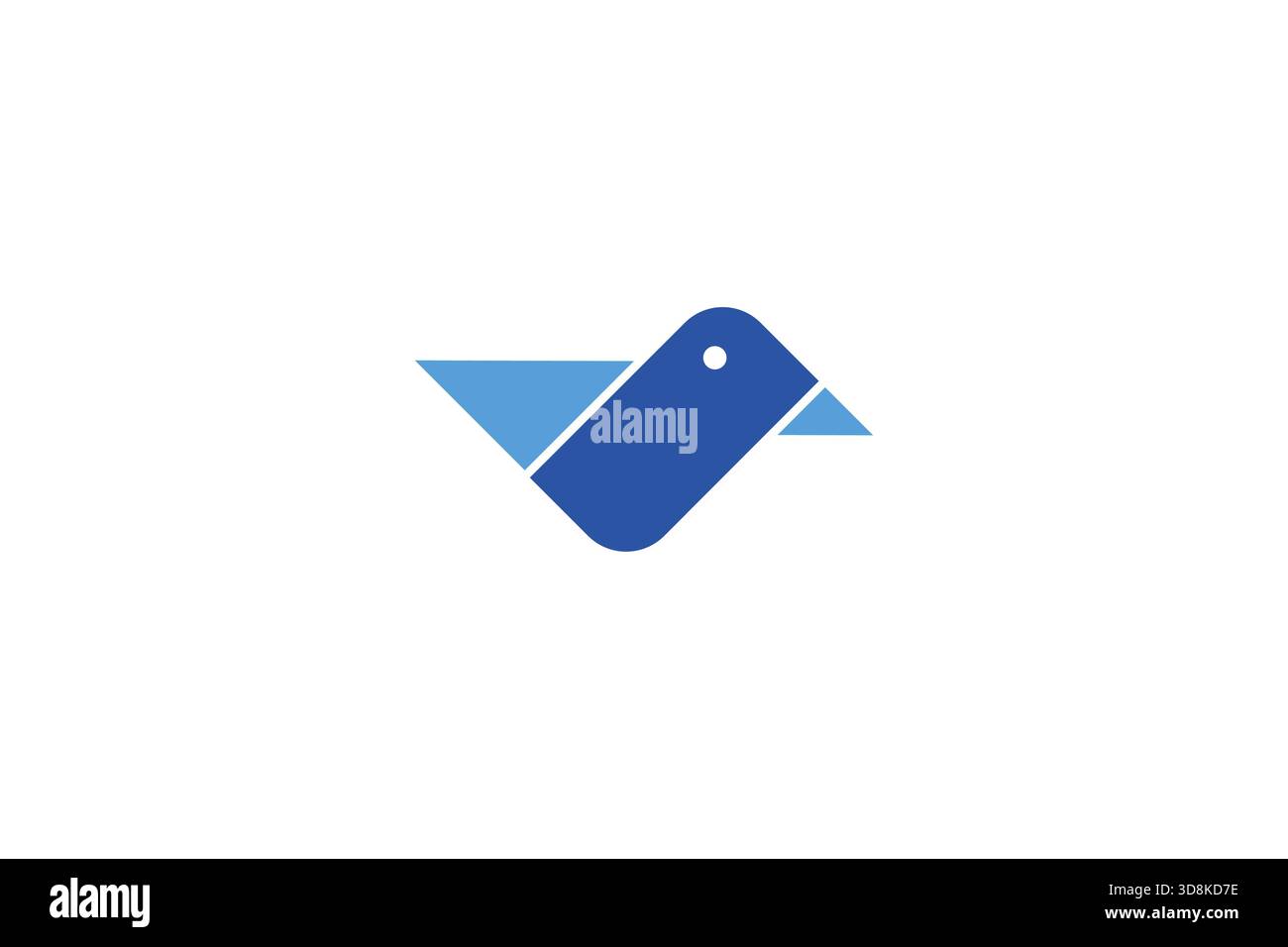 Minimalist Abstract Bird Logo Design on White Background Stock Vector