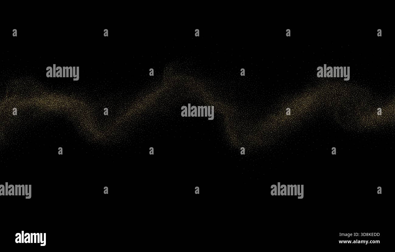 Elegant wave of fine golden particles creating a smooth zigzag form ...