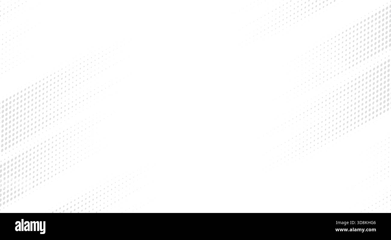 Clean white backdrop featuring soft gray halftone dots forming diagonal abstract border accents Stock Vector