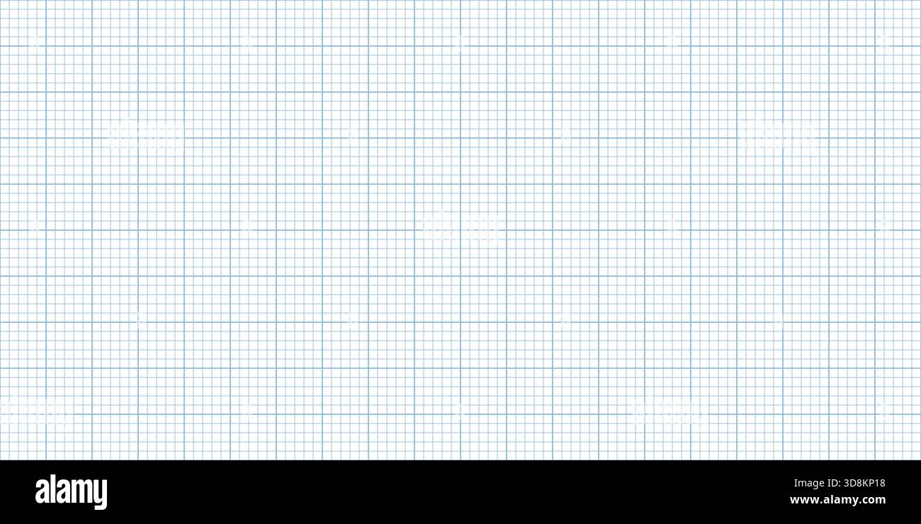Square blueprint grid paper, light blue graph sheet background, engineering draft texture for drawing and markup vector illustration. Eps10 Stock Vector
