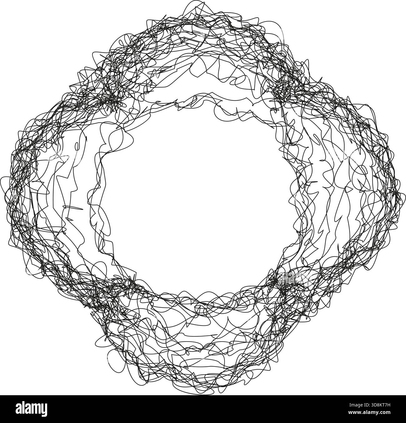 A design featuring three intertwined loops that form a circular structure, creating a symmetrical and intricate pattern. Stock Vector