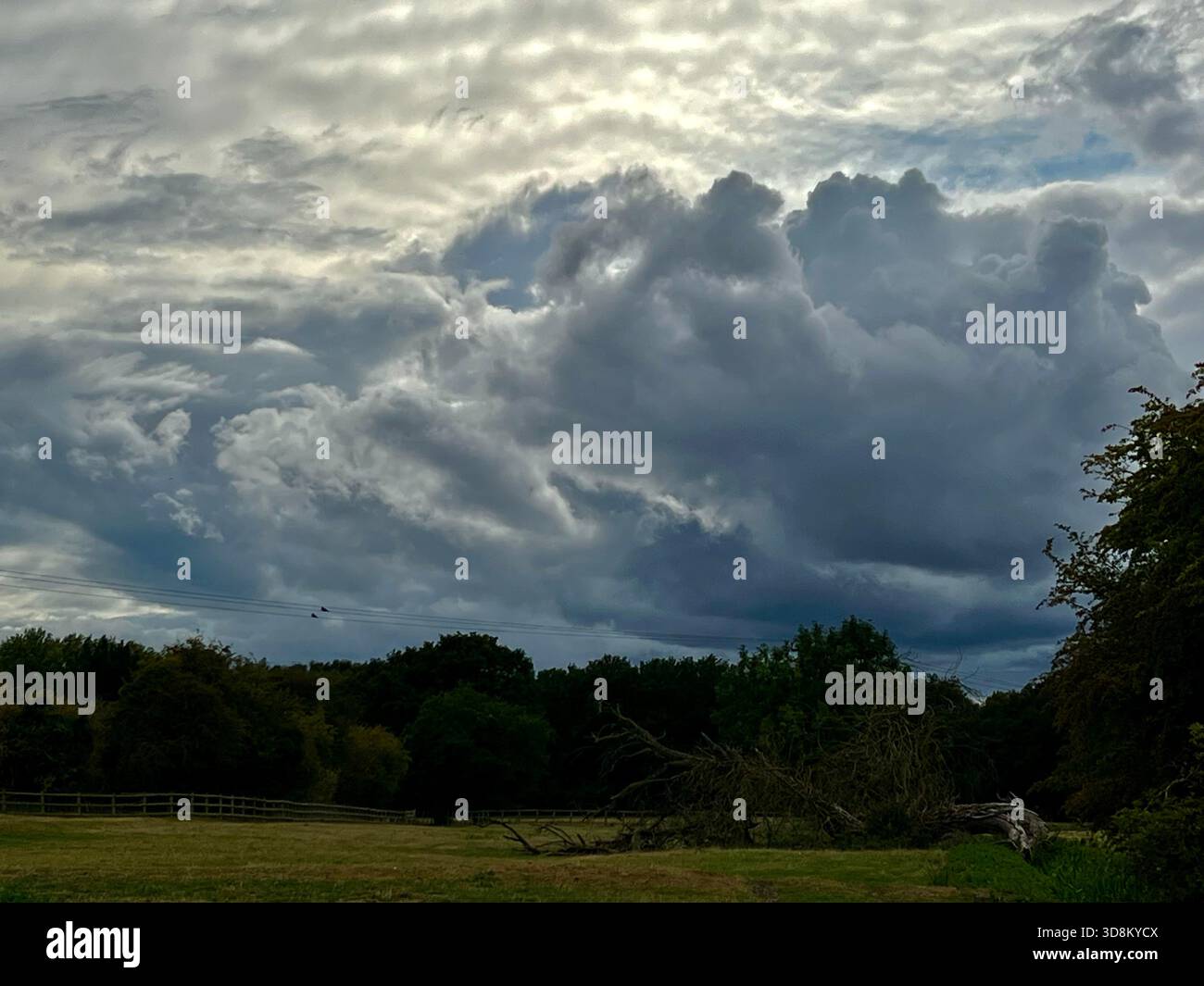 Summer storm clouds building over a North Yorkshire landscape, northern England, UK - Smartphone Captured Stock Image