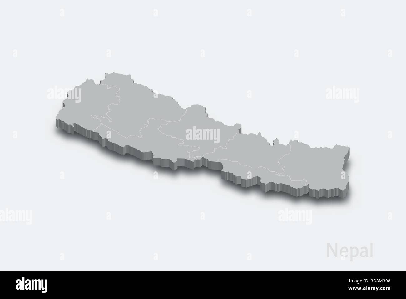 Nepal 3d isometric map hi-res stock photography and images - Alamy