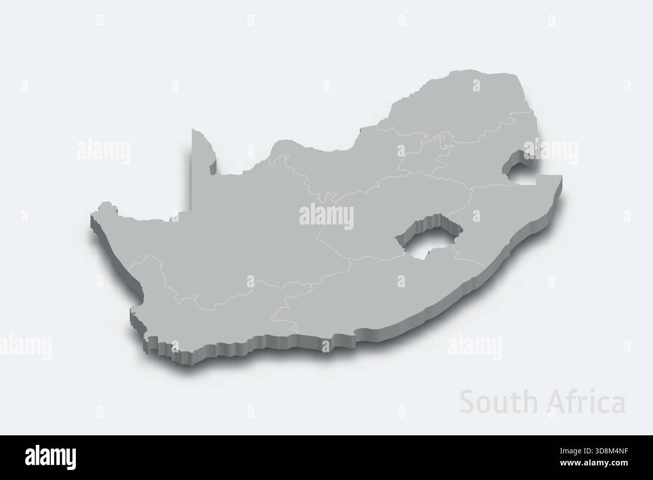 South Africa 3d isometric map with borders regions Stock Vector Image ...