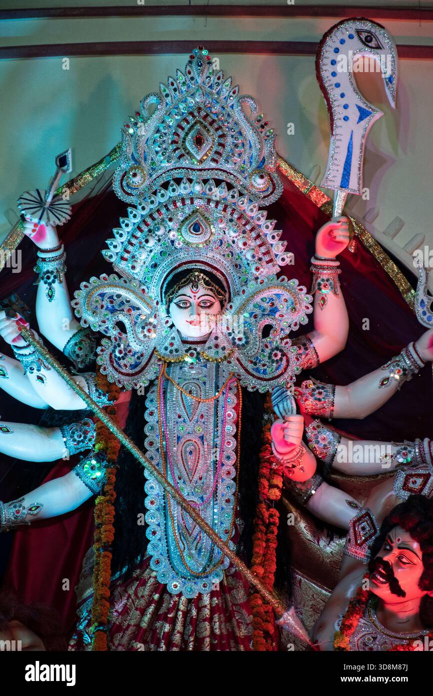 Idol of Goddess Durga in Durga Puja 2025 organized by Sri Sri Raksha ...
