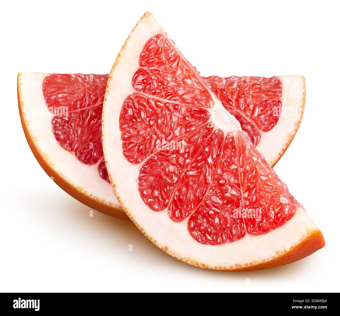 Grapefruit slice fruit. Grapefruit isolate on white. With clipping path. Stock Photo