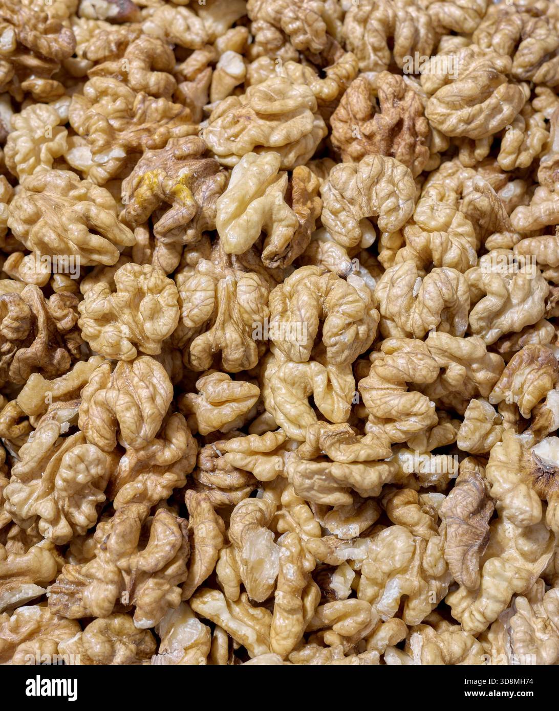 Close up of fresh walnuts, selective focus. Stock Photo