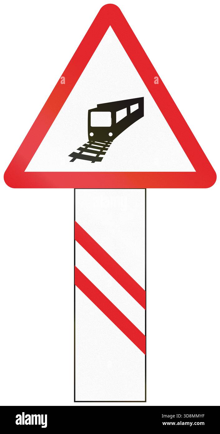 Road sign used in India - Unguarded railway crossing in 200 meters ...
