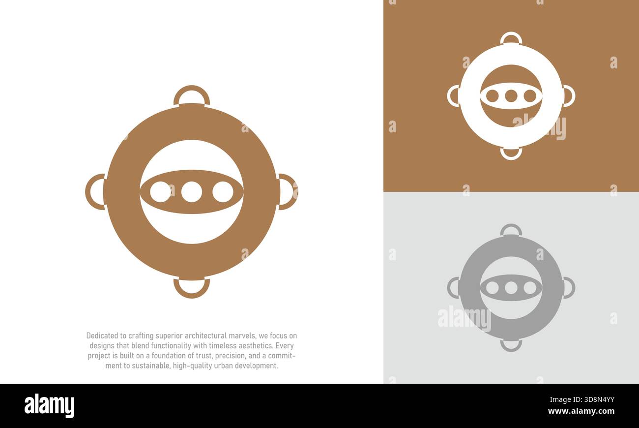 Circular Modern Minimalist Logo Design Security Technology Abstract Stock Vector