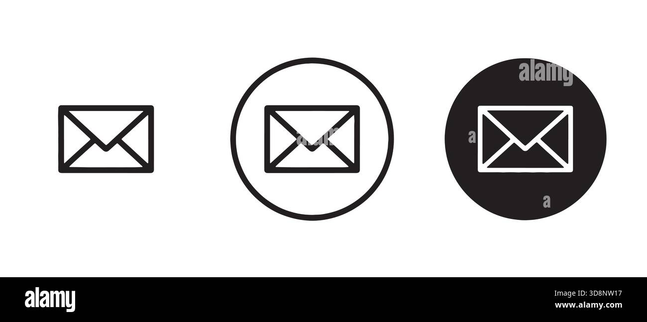 Vector Illustration of Email Icons in Various Styles for Communication Needs Stock Vector