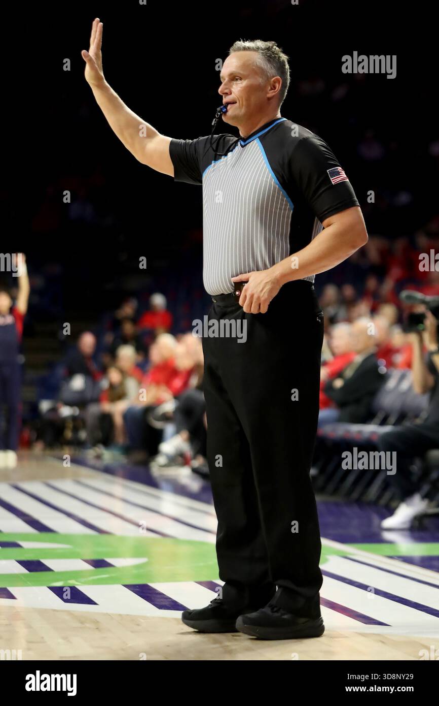 TUCSON, AZ - NOVEMBER 29: Referee Kyle Bacon during a women's ...
