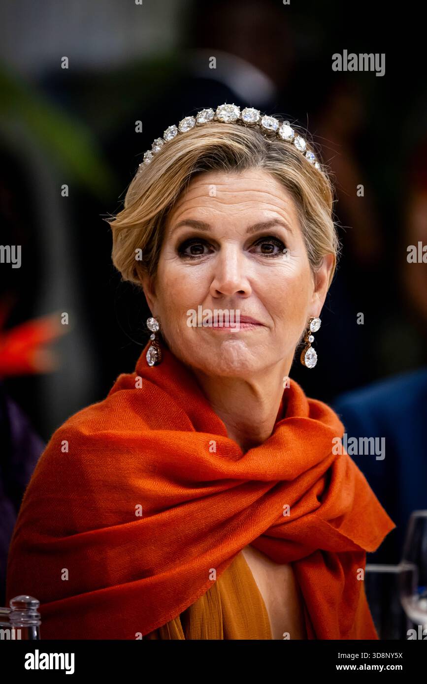 Queen Maxima during the State Banquet at the Presidential Palace in ...
