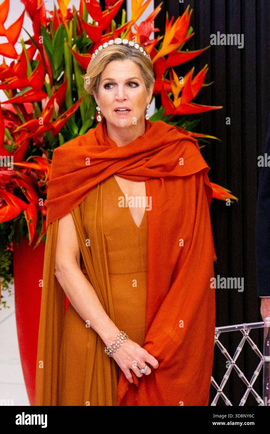 Queen Maxima during the State Banquet at the Presidential Palace in ...