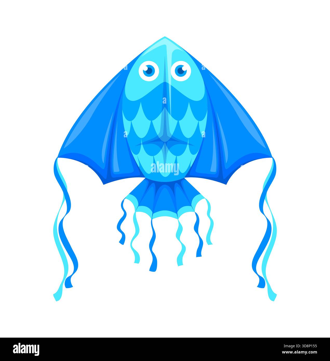 Festival paper kite in fish shape for kid entertainment toy, vector ...