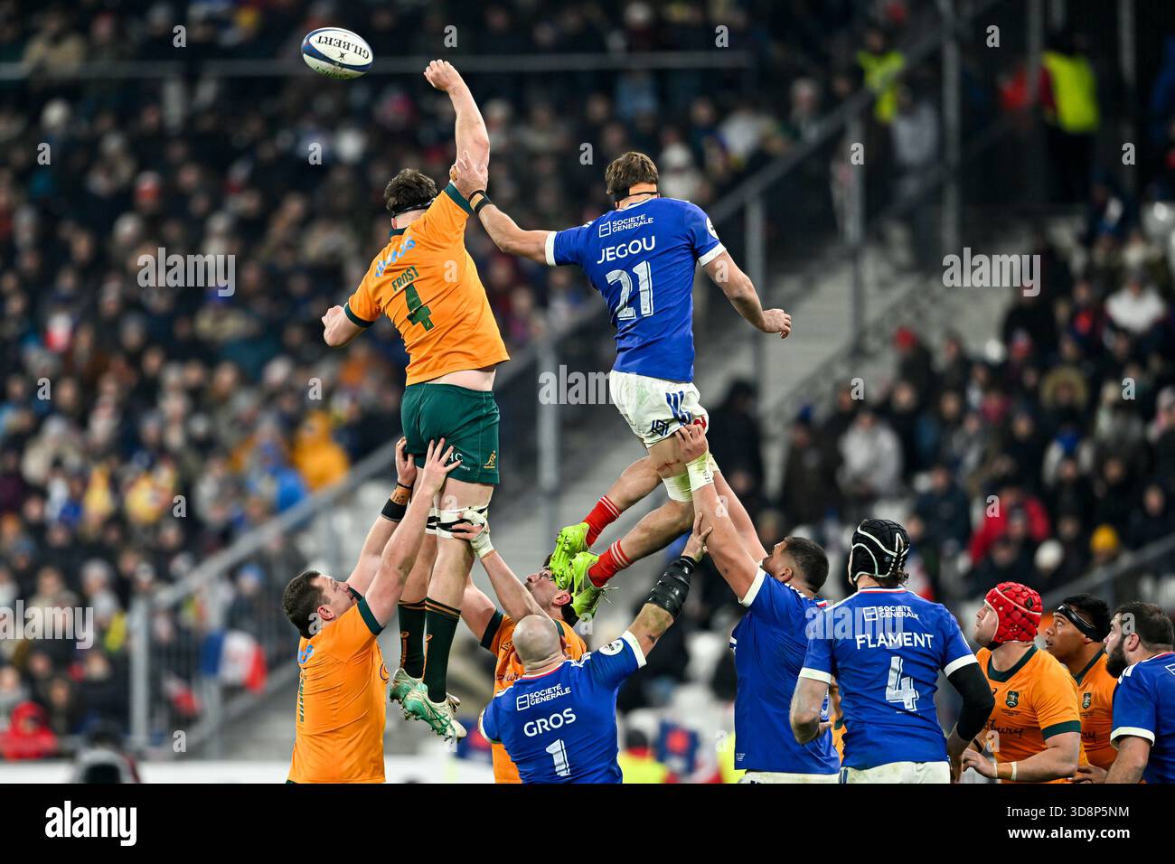 Nick Frost and Oscar Jegou during a touch during the Quilter Nations ...
