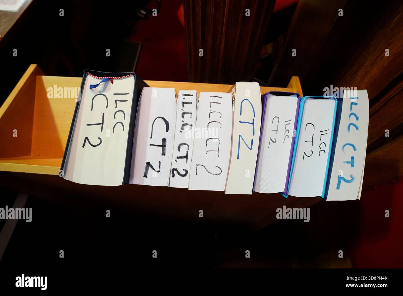 A general view of literature at the bench inside Court 2 at Inner London Crown Court ahead of an announcement of major reforms to the criminal justice system. Picture date: Monday December 1, 2025. Stock Photo