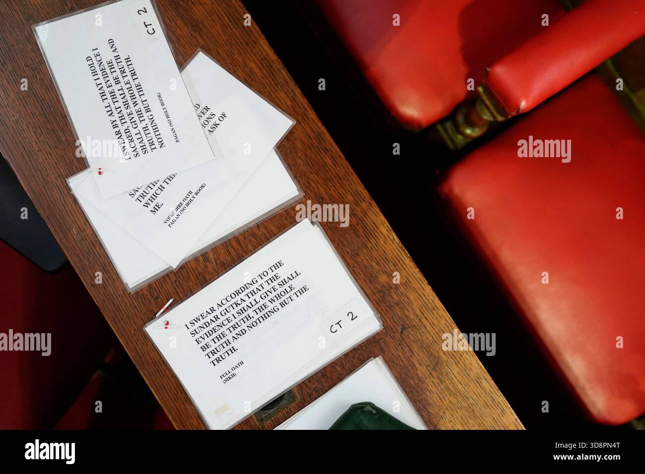 A general view of the affirmation card inside Inner London Crown Court ahead of an announcement of major reforms to the criminal justice system. Picture date: Monday December 1, 2025. Stock Photo